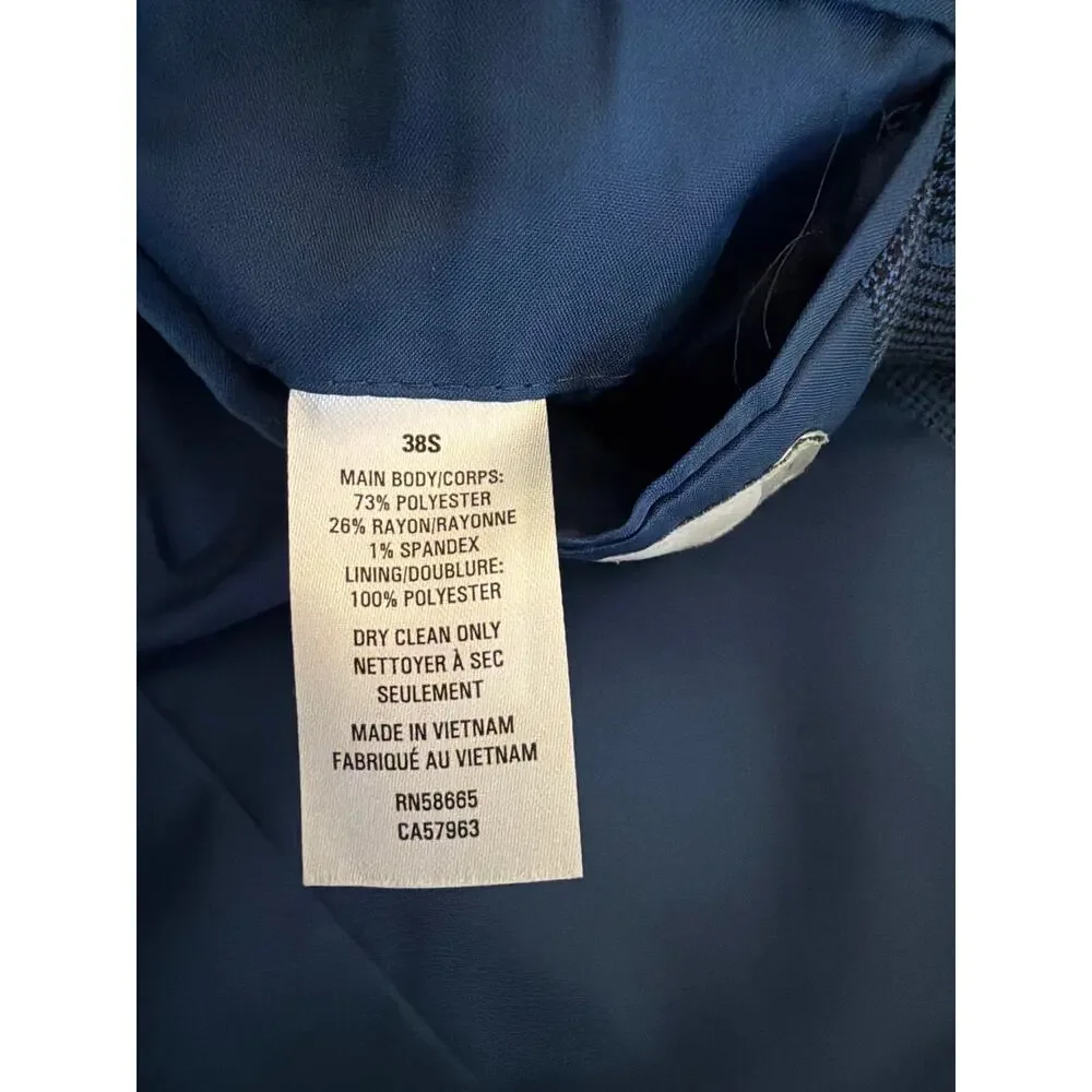 New Nordstrom Rack windowpane blue blazer sz 38S